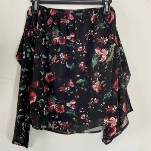 Tobi Off-Shoulder Bell Sleeve Floral Rose Print Top | Small